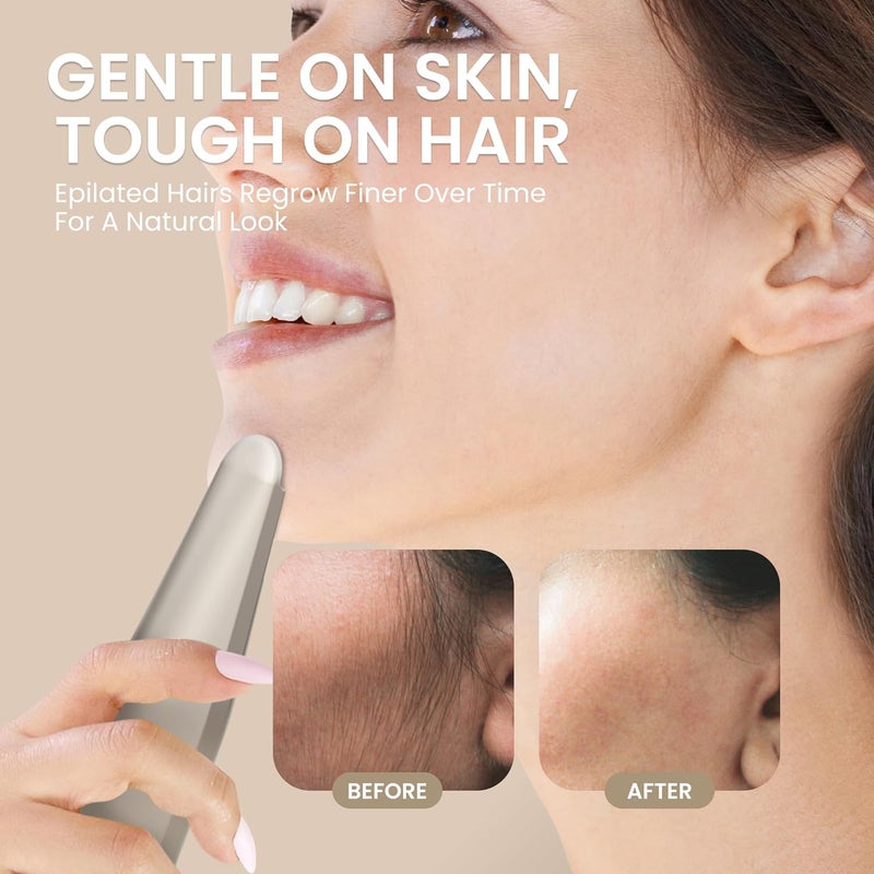 Epilady Esthetic Delicate Compact Facial Epilator for Women - Pearl White - Image 5